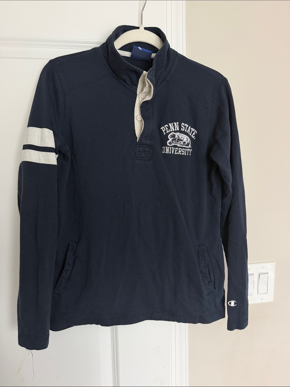 Champion Penn State Navy Pullover with Cream Accents